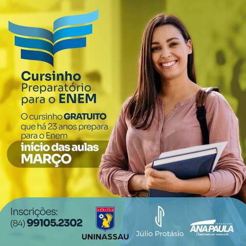 Cursos gratuitos preparatório para o Enem e de informática estão com inscrições abertas em Natal