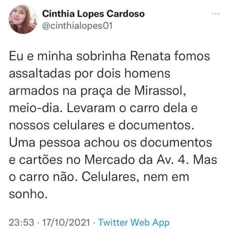 RN: Jornalista é assaltada e depois encontra documentos e cartões na Avenida 4