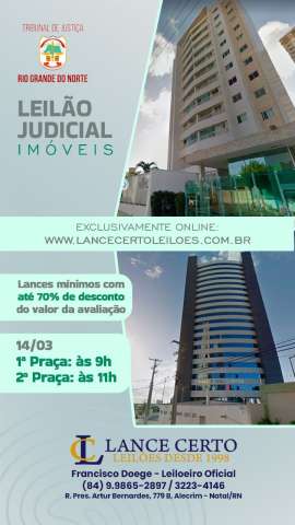 Leilão judicial de imóveis traz grandes oportunidades dia 14 de março
