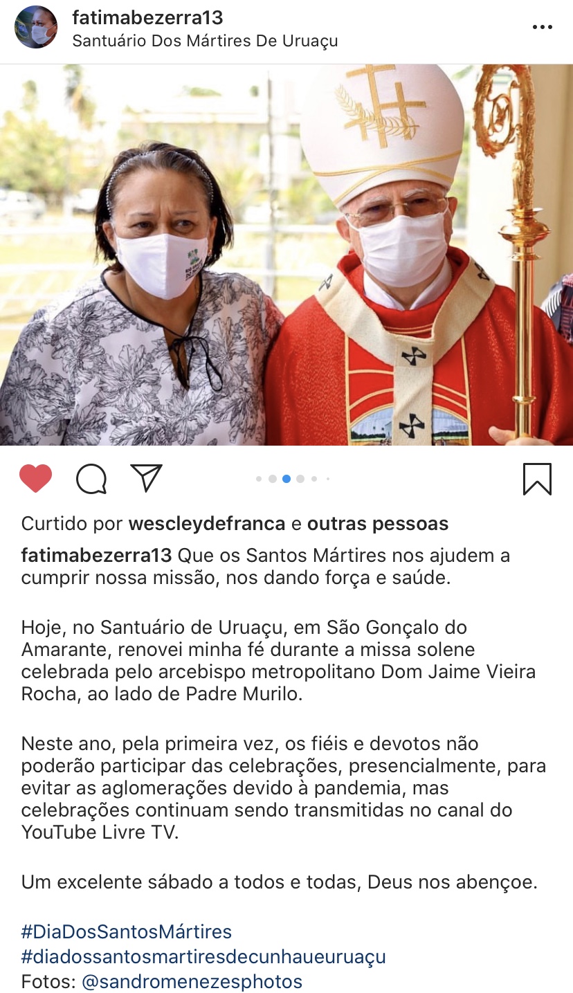 Bispo e governadora misturados; evento dos Mártires se transforma em ato político do PT