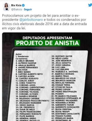 Deputados assinam projeto para anistiar Jair Bolsonaro; dois são do RN