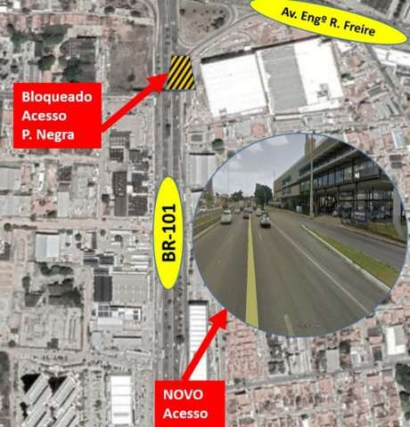 DNIT altera trecho de acesso da BR-101 à Avenida Roberto Freire a partir desta segunda-feira (27); saiba qual