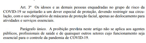 Atenção idoso: Fátima proibiu você de sair de casa