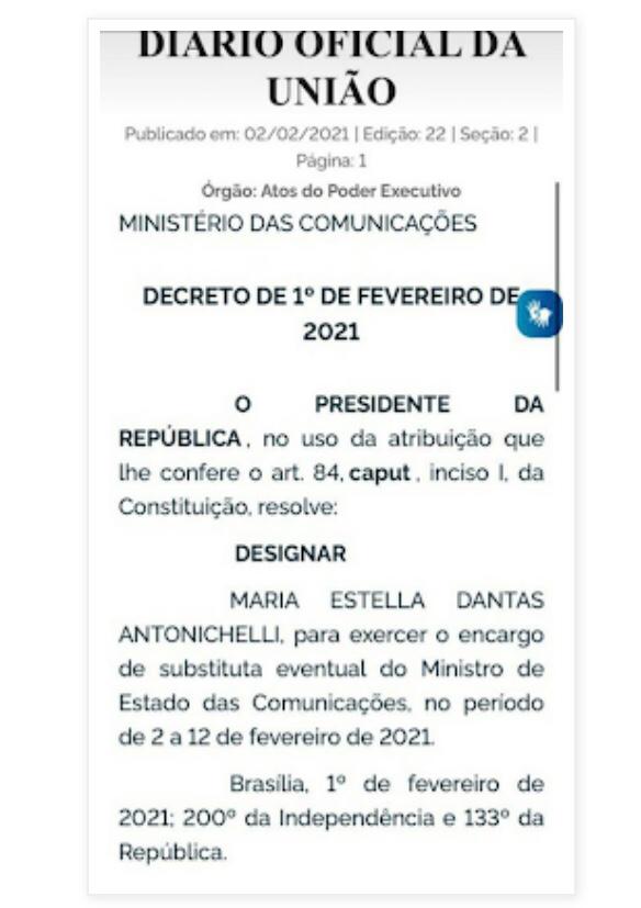 Governo Bolsonaro: Estella Dantas ministra substituta