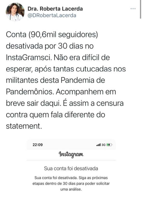 Instagram tentou, mas não conseguiu parar Roberta Lacerda