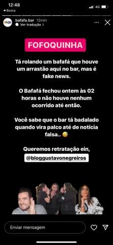 Bafafá: Bar mente em rede social