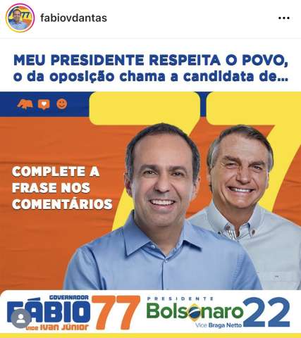 Fábio Dantas começa a falar a linguagem do Bolsonarismo