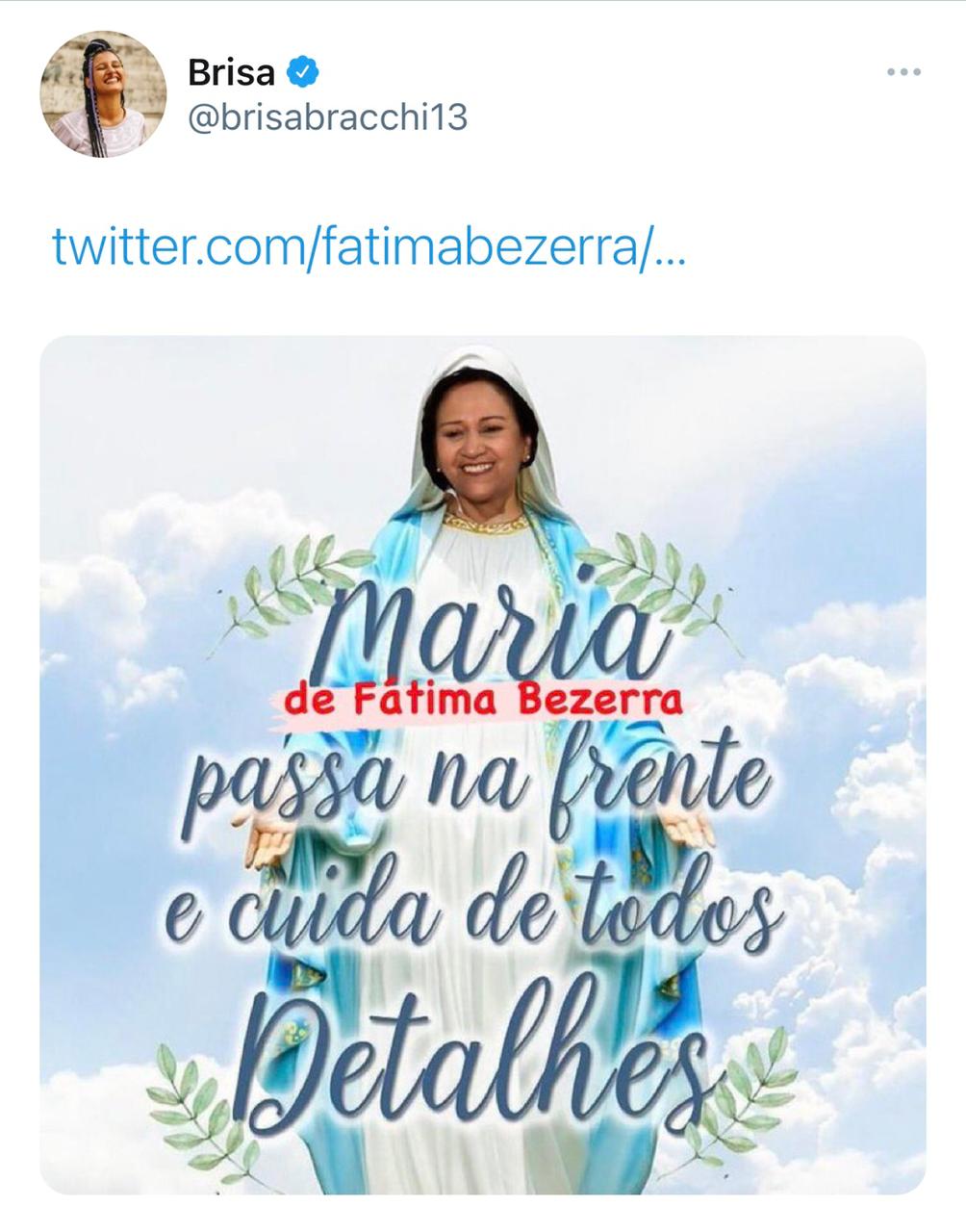 Vereadora Brisa compara Fátima à Nossa Senhora