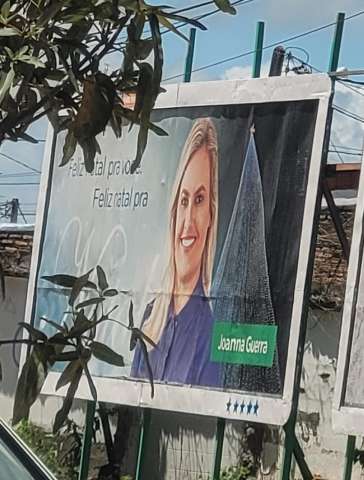 Pré-candidata de Álvaro Dias, Joanna Guerra ganha outdoors pela cidade