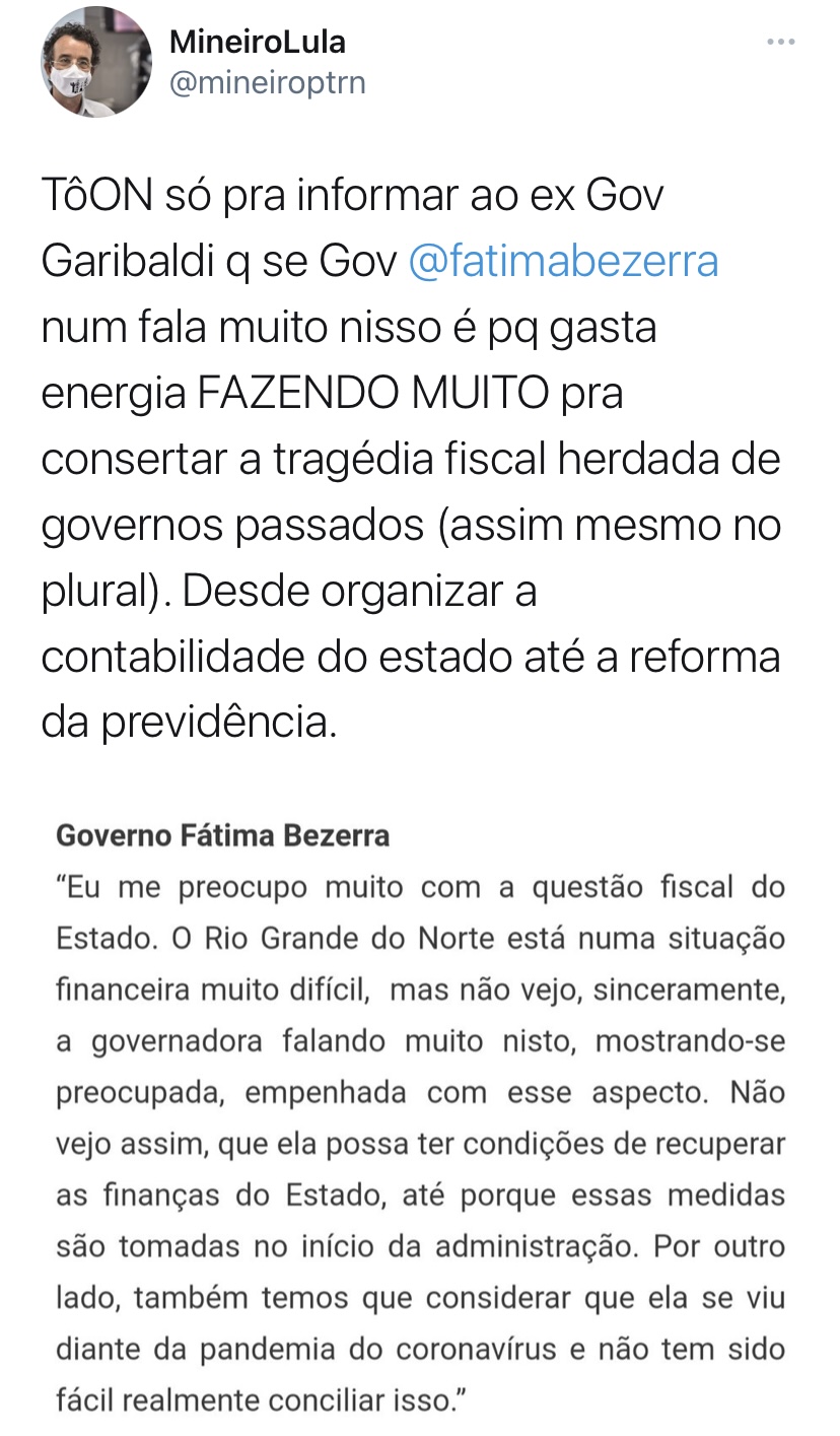 Para garantir o emprego, Mineiro responde a Garibaldi