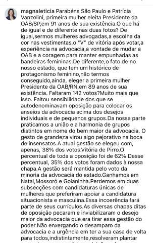 OAB/RN: O discurso de Magna