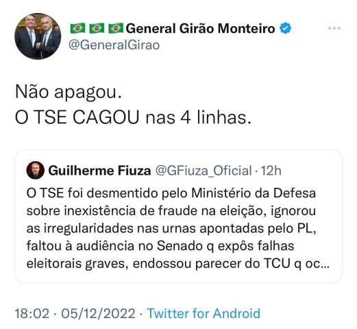 Girão afirma que “TSE CAGOU nas 4 linhas”