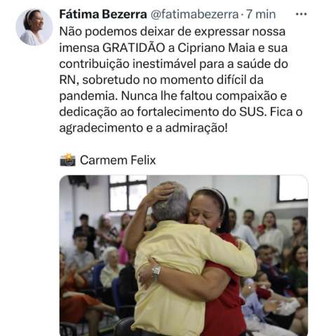 A governadora Fátima não tem noção o que é precisar da rede pública do saúde