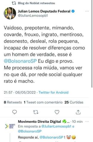 Deputado chama filho de Bolsonaro de 