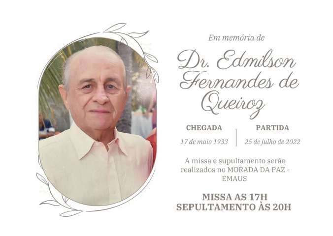Morre o médico Edmilson Fernandes de Queiroz