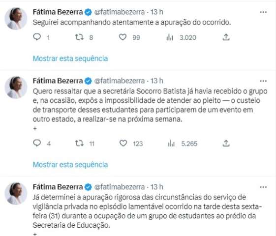 Fátima culpa empresa de segurança privada para proteger secretária de Educação