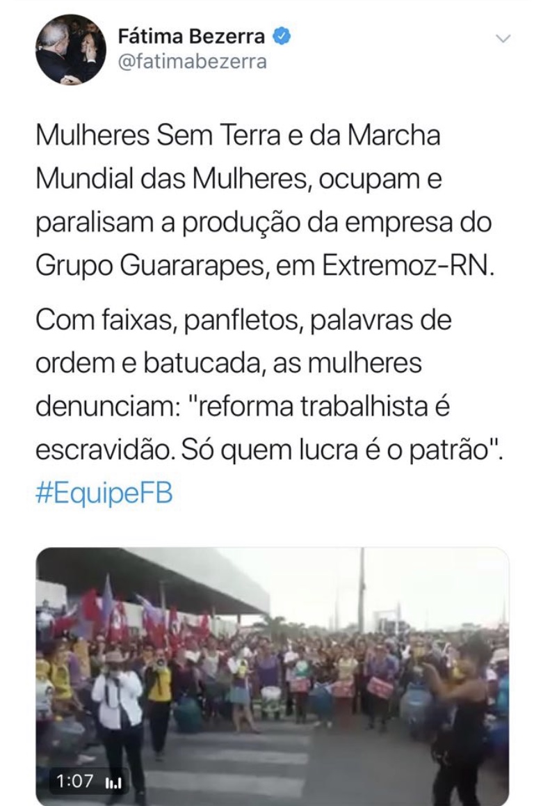 Um Estado que a governadora já apoiou invasão de fábrica