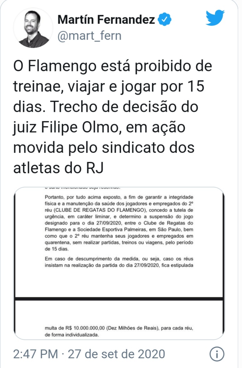 Flamengo está indo para jogo contra Palmeiras