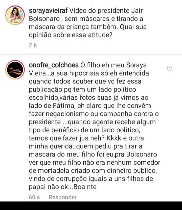 Pai de criança sem máscara com Bolsonaro rebate mimimi da lacração
