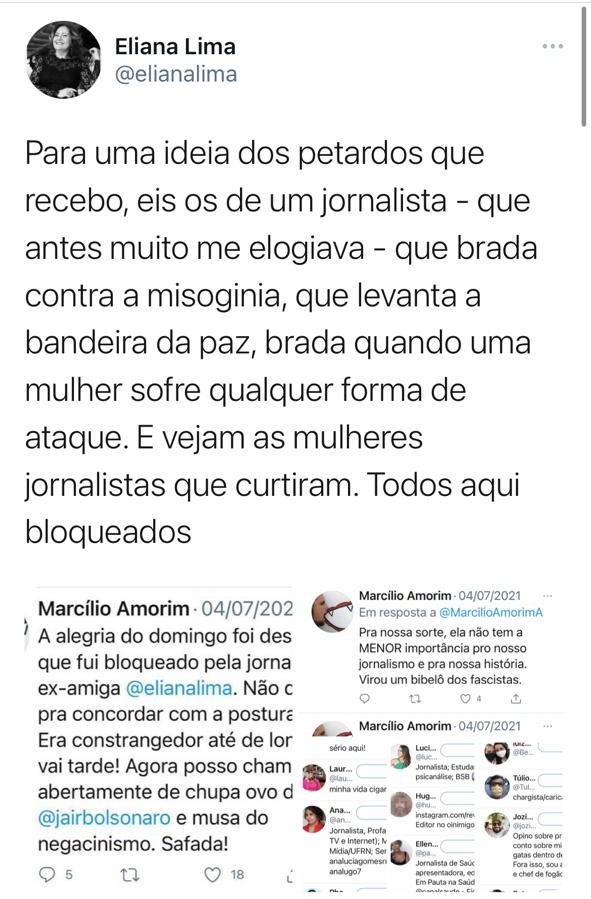 Eliana Lima revela autor das ameaças que sofreu