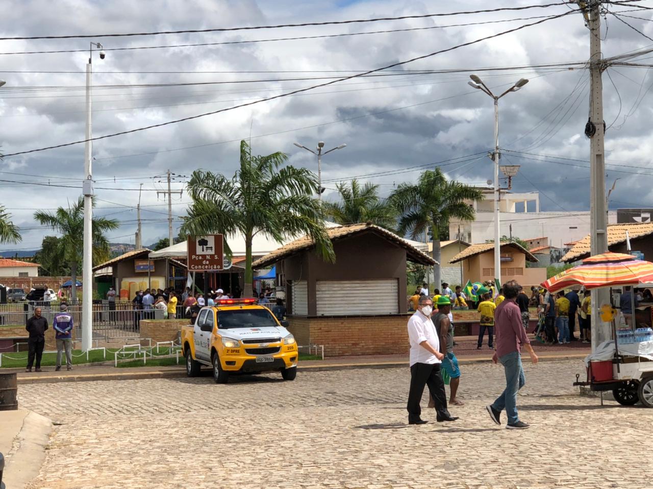 Horas antes do eventos já tem mobilização dos apoiadores de Bolsonaro
