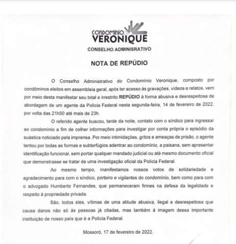 Caso da suástica em Mossoró: Condomínio divulga nota de repúdio a ação do 