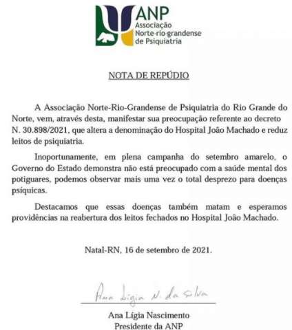 Em nota, Associação de Psiquiatria cobra governo estadual por redução de leitos no João Machado