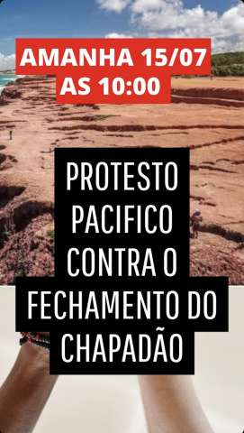 Protesto no chapadão em Pipa