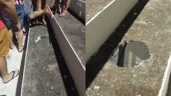 Grave: Parte da estrutura do estádio Nogueirão cede durante jogo da série D