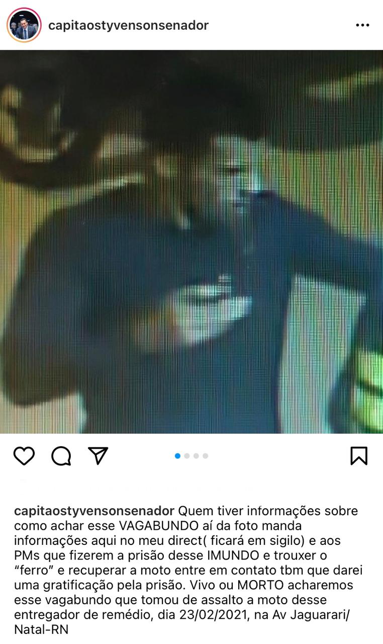 Styvenson quer capturar bandido vivo ou morto, ainda oferece recompensa
