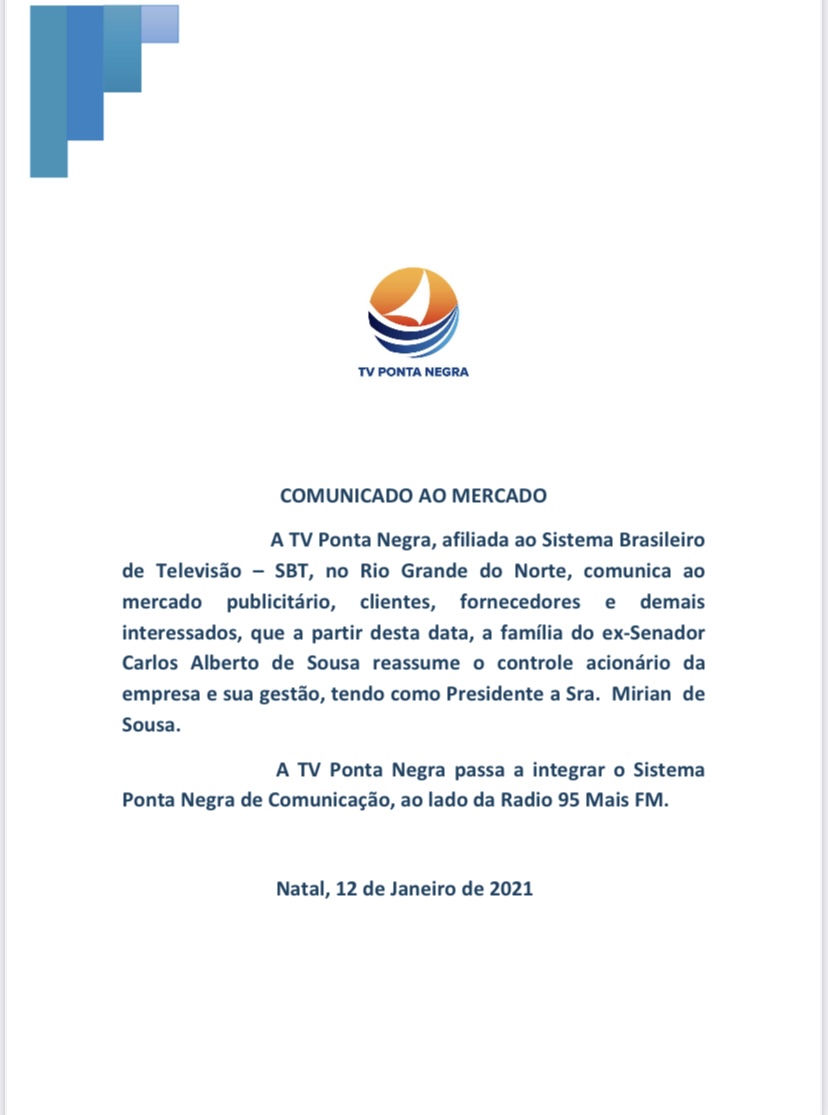 TV Ponta Negra volta para a família de Micarla de Sousa