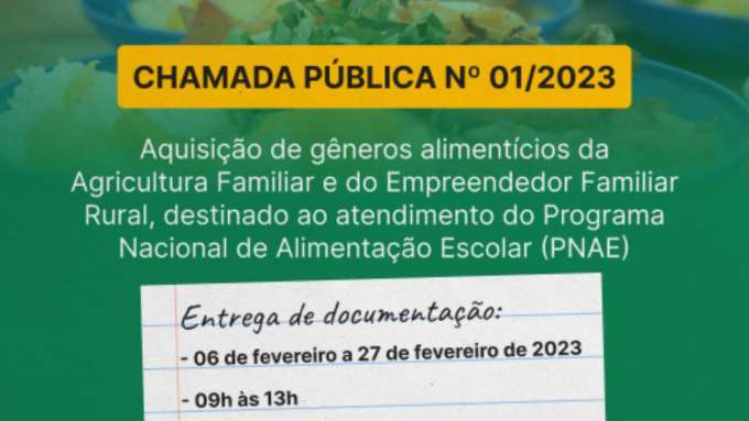 Parnamirim lança Chamada Pública para aquisição de gêneros alimentícios da agricultura familiar