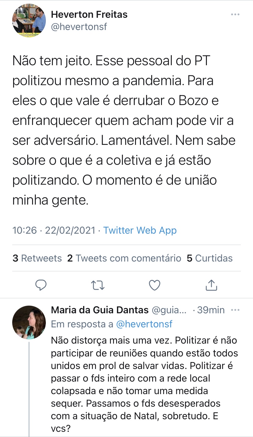 Quebra pau no Twitter: Heverton enquadra Guia Dantas