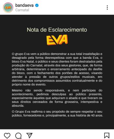 Banda Eva tenta transformar falha em guerra cultural