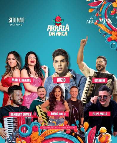 Arraiá da Arca promete muita animação sexta-feira (31) no Olimpo Recepções