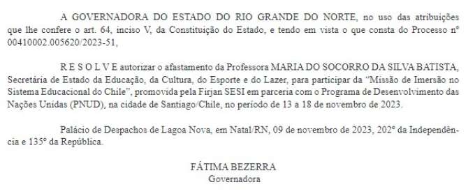 Governo afasta secretária Socorro Batista: Ela ganhou uma viagem para o Chile 