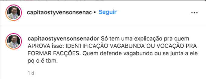 Styvenson: Quem aprova Lula + Alckimin tem identificação vagabunda ou vocação para facção criminosa