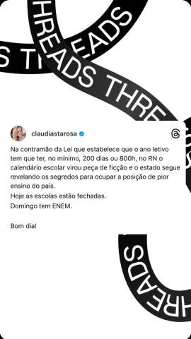Ex-secretária de Educação critica escolas fechadas: 