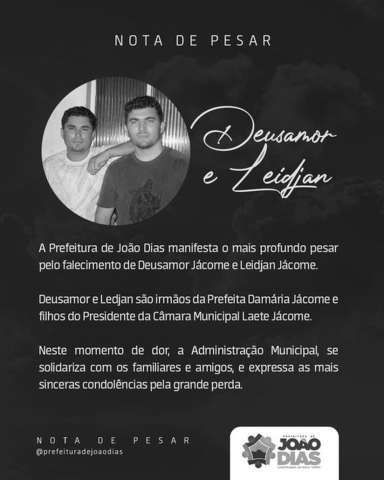 Prefeita de cidade do RN decreta luto oficial pelas mortes de irmãos em troca de tiros com a polícia na Bahia