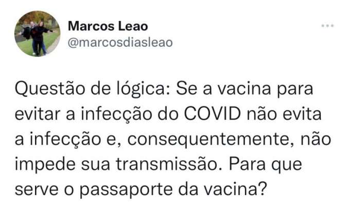 Médico questiona serventia do passaporte vacinal