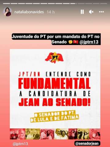 Natalia Bonavides defende nota da Juventude do PT contra aliança entre Fátima e 