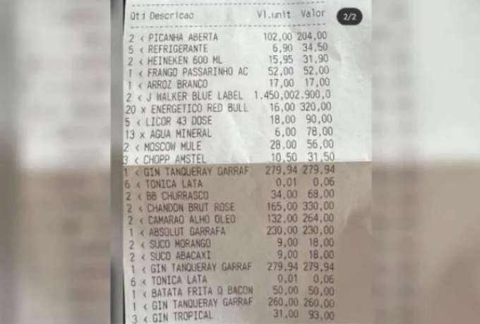 Marechal fazendo escola: Homem finge mal-estar para não pagar conta de R$ 6 mil em bar