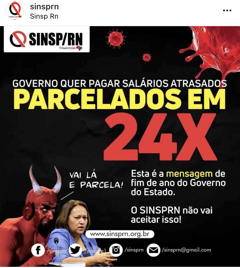 Segundo SINSP/RN, Fátima é aconselhada pelo Demônio