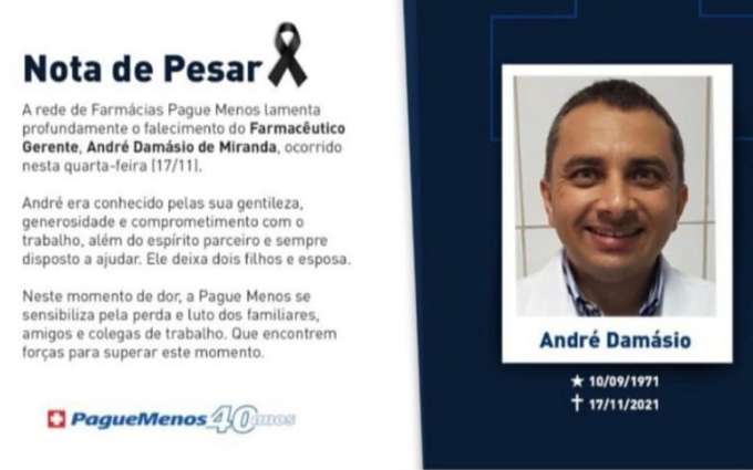 Gerente morto em Farmácia era conhecido por generosidade, gentileza e trabalho