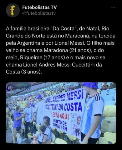Familia potiguar que homenageou craques argentinos assiste jogo no Maracanã