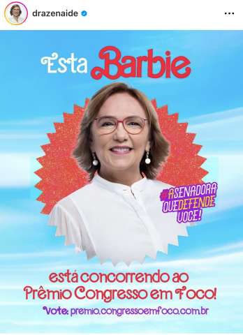 Zenaide quer ser a Barbie, mas na política é Chuchy
