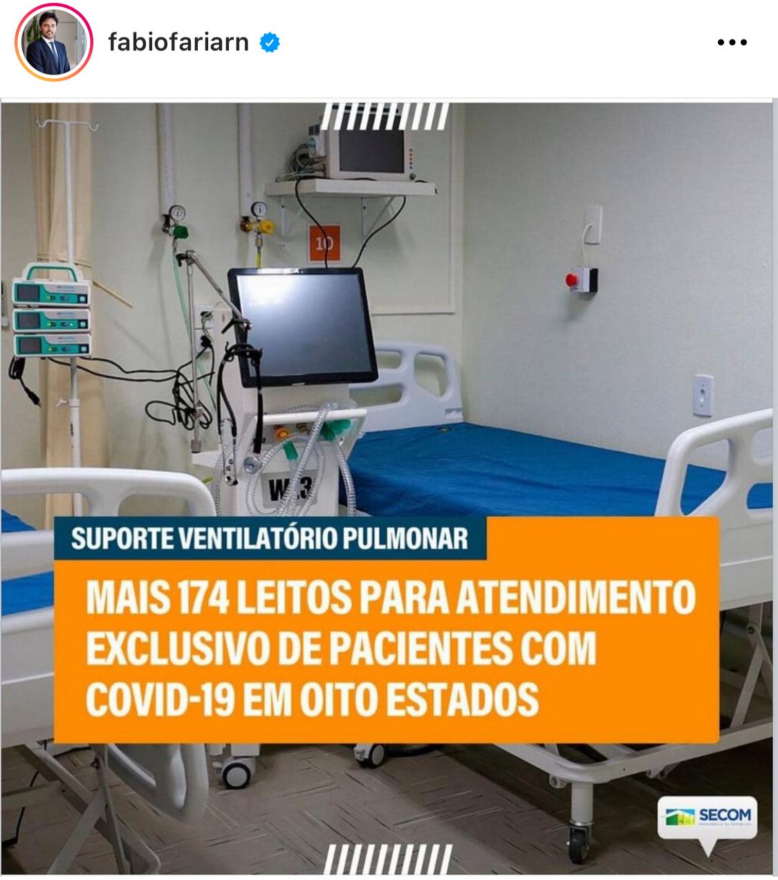 Covid-19: RN e mais sete estados vão receber do Governo Federal mais leitos para pacientes