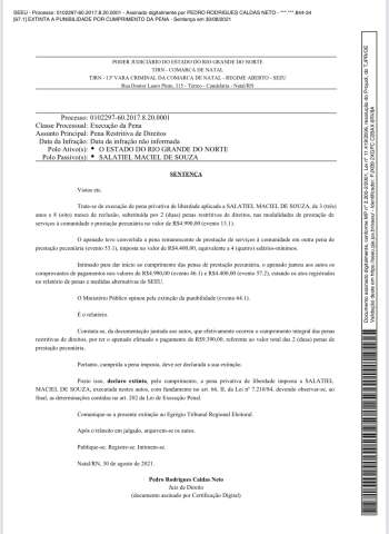 Animador de Auditório Salatiel Souza está inelegível
