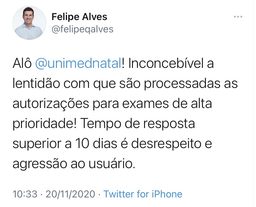 Vereador de Natal diz que Unimed desrespeita e agride usuários