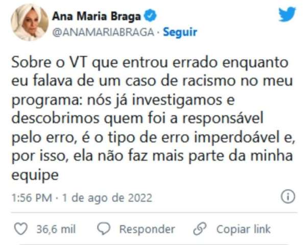 Gafe: Globo demite editora que botou vídeo de macaco ao falar de racismo de Ewbank e Gagliasso